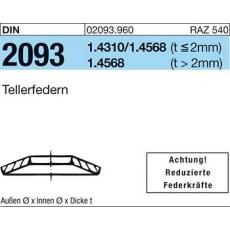 DIN 2093 Federstahl 31,5 x 16,3 x 1,25  10er Pack  1.4310/1.4568