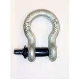 Schäkel geschweift, 6mm, 10 Stück, hochfest mit Augbolzen feuerverzinkt, Bolzen blau beschichtet